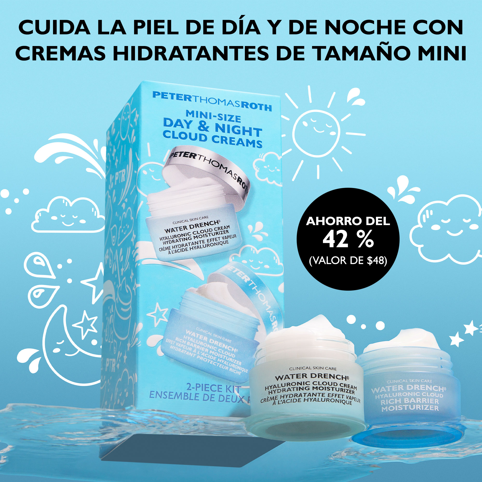 MINI-SIZE DAY & NIGHT CLOUD CREAMS 2-PIECE KIT (SET PARA CUIDADO DE LA PIEL)